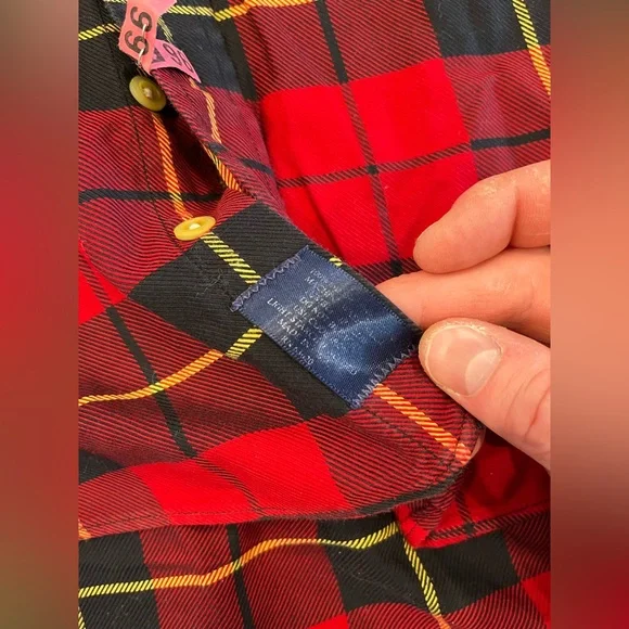 Vintage‎ Burberry London Buffalo Plaid Shirt Button Down Up Mens Medium USA Made